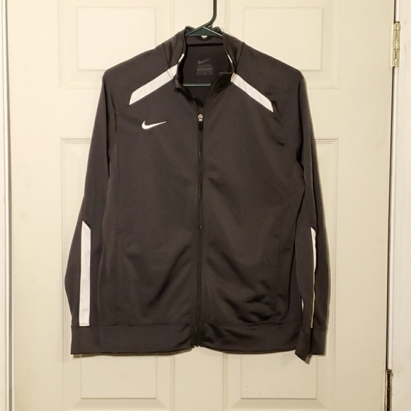 Nike Track Jacket Boys Youth XL Gray Full Zip Long Sleeve Mock Neck Swoosh Logo - Picture 1 of 6